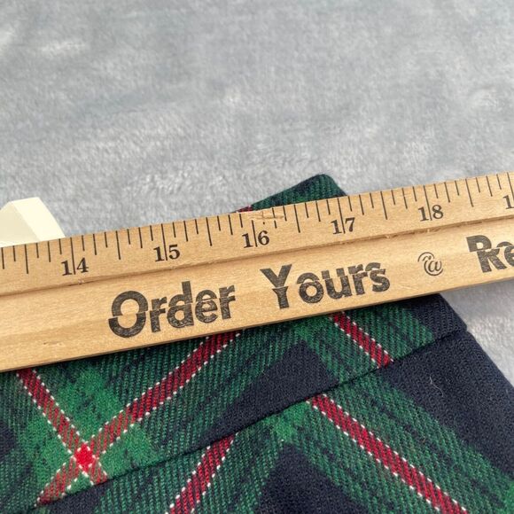 Talbots Skirt 12WP Navy Green Red Plaid Wool Blend Pencil Lined Stretch Waist - Picture 8 of 13